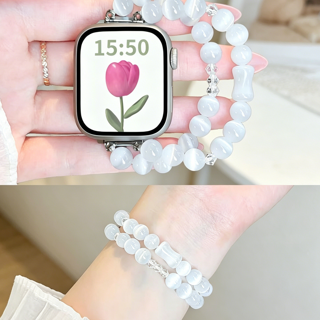 Cat's Eye Bead Bracelet Watch Band