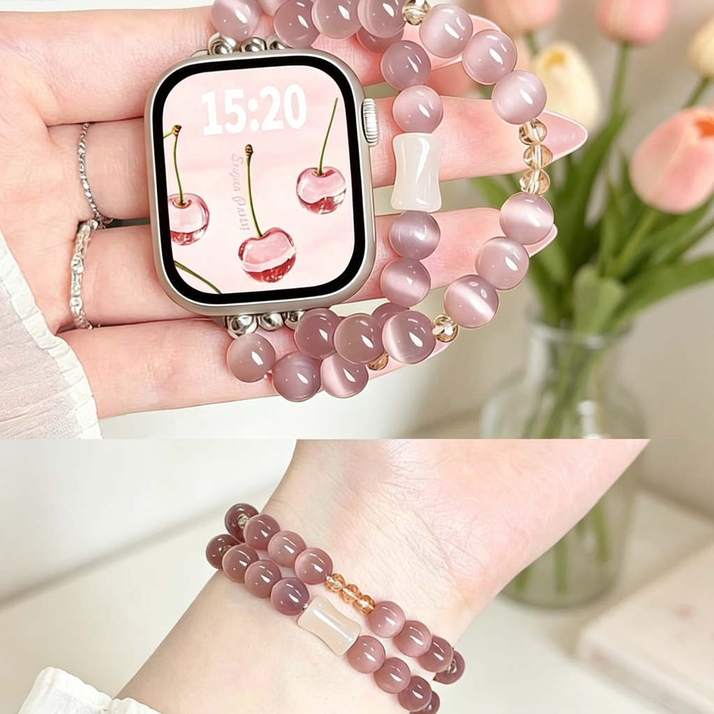 Cat's Eye Bead Bracelet Watch Band
