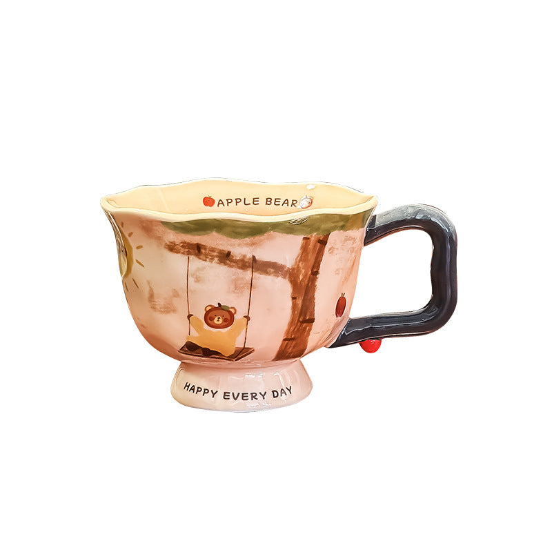 Creative Artistic Ceramic Mug | Modern Coffee Cup | Large Breakfast Mug | Office Water Cup | Aesthetic Milk Mug | Gift for Women