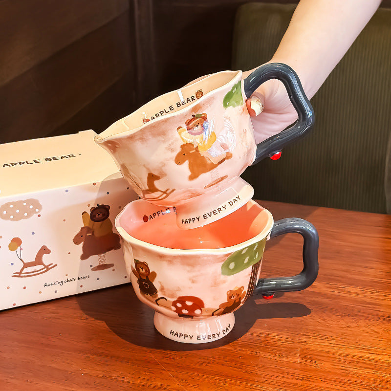 Creative Artistic Ceramic Mug | Modern Coffee Cup | Large Breakfast Mug | Office Water Cup | Aesthetic Milk Mug | Gift for Women